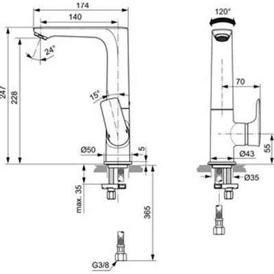 Ideal Standard Wastafelmengkraan (opbouw)