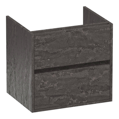 BRAUER Adore wastafelonderkast - 60x46x55cm - 2 softclose lades - greeploos - 1 sifon uitsparing - Damascus