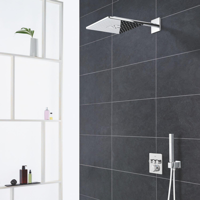 GROHE SmartControl Regendoucheset Inbouw - hoofddouche rechthoekig 31cm - 2 functies - handdouche staaf 1 stand - chroom