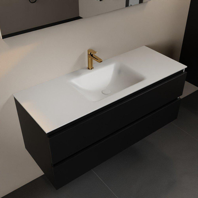 Mondiaz Aivy badmeubelset - 120x45x50cm - 1 kraangat - 1 wasbak talc Solid surface - Midden - 2 lades - Met spiegel - MDF Urban