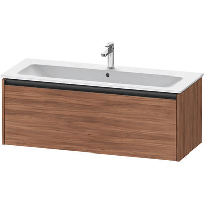 Duravit Ketho 2 wastafelonderbouwkast met 1 lade voor enkele wastafel 121x48x44cm met greep antraciet noten mat