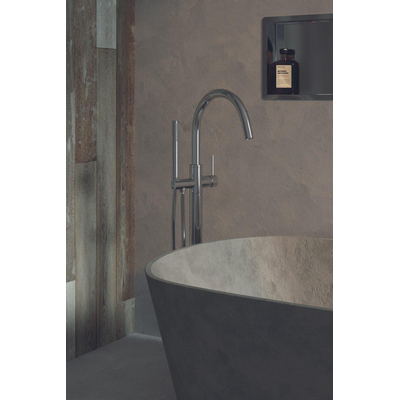 Brauer Chrome Edition Staande Badkraan - handdouche staaf 1 stand -2 gladde knoppen - PVD - chroom SHOWROOMMODEL