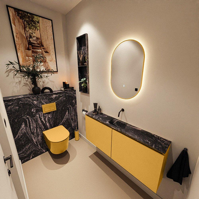 MONDIAZ TURE-DLUX 120cm toiletmeubel Ocher. EDEN wastafel Lava positie midden. Zonder kraangat.