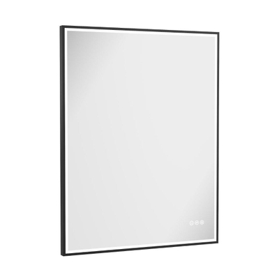Crosswater MPRO spiegel met verlichting - 90x70cm - LED - verticaal/horizontaal - mat zwart