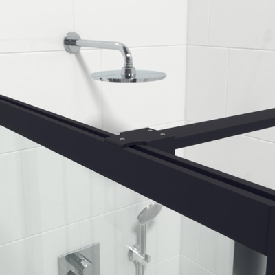 Saniclass Bellini Inloopdouche - 120x200cm - veiligheidsglas - mat zwarte lijst rondom - anti kalk