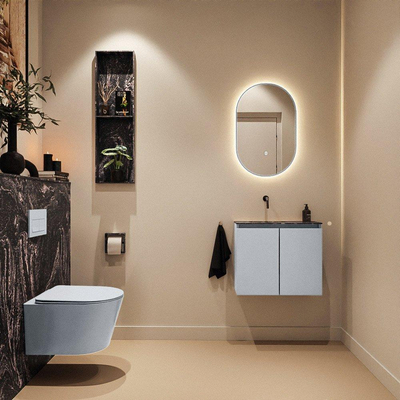 MONDIAZ TURE-DLUX 60cm toiletmeubel Clay. EDEN wastafel Lava positie links. Zonder kraangat.