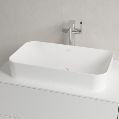 Villeroy & Boch Finion opzetwastafel zonder kraangat 60x35cm Ceramic+ zonder overloop stone white