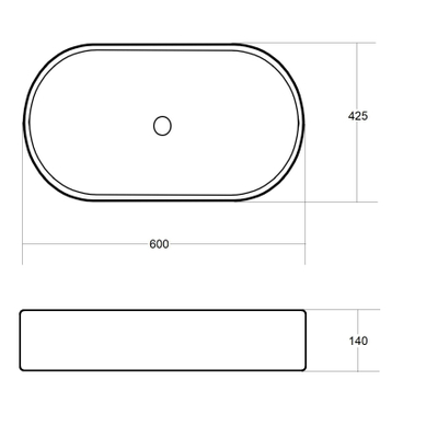 Best Design Lariano opbouw wastafel 60x42,5x14cm