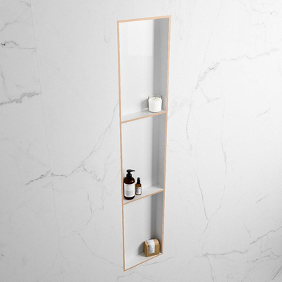 MONDIAZ EASY Nis - 149.5x29.5cm - geschikt voor in- of opbouw - 3 vakken - kleur Rosee | Talc