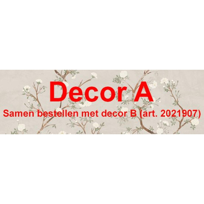 Colorker Enya wandtegel - 30x100cm - 9.4mm - gerectificeerd - Decor A - met decor - Nude (Crème)