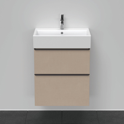 Duravit D-Neo wastafelonderkast 58.4x62.5x44.2cm 2 lades Linnen Mat