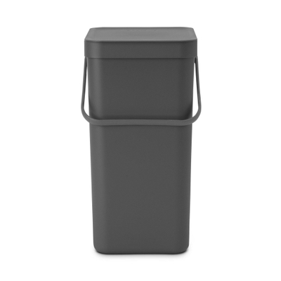 Brabantia Sort & Go Afvalemmer - 16 liter - hengsel - met beugel - donker grijs