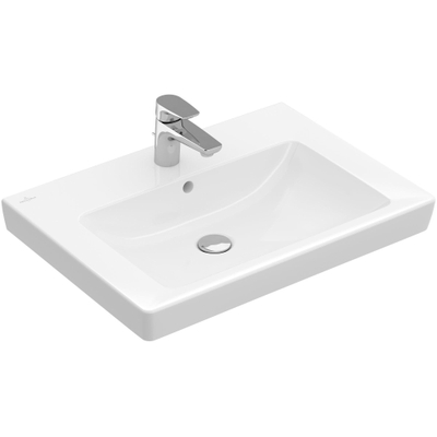 Villeroy & Boch Subway 2.0 meubelwastafel 65x47cm 1 kraangat met overloop wit