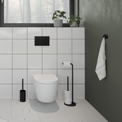 Smedbo Beslagsboden Toiletrolhouder - 17x60x17cm - Staal Mat zwart