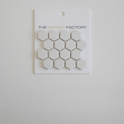 SAMPLE The Mosaic Factory London mozaïektegel 2.3x2.6x0.5cm voor vloer voor binnen en buiten Zeshoek Keramiek Super Wit