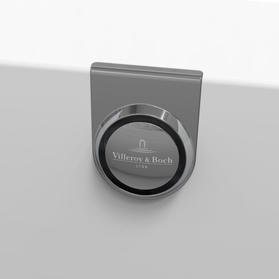 Villeroy & Boch Oberon 2.0 halfvrijstaand bad - 180x80cm - Quaryl - incl. afvoer-/overloopcombinatie in chroom en wit - mat wit