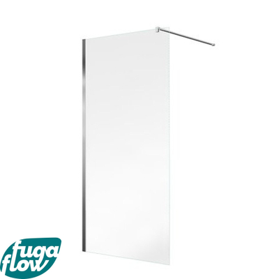 FugaFlow Efficiente Vetro inloopdouche badkamer - 140x200cm - helder glas - chroom