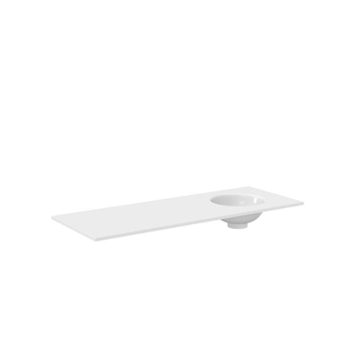 Crosswater Infinity Wastafel inbouw - 120cm - wasbak rechts - polar white