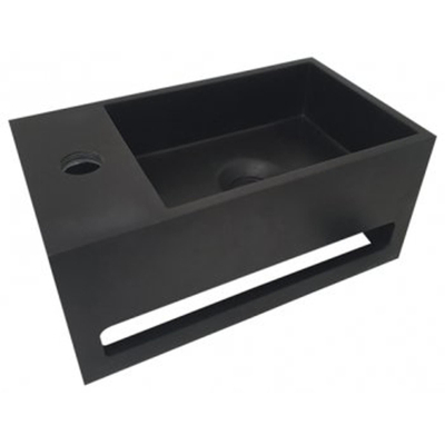 Wiesbaden Julia fontein links Solid surface 35 x 20 x 16 cm mat zwart