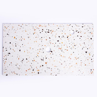 Adema Tops Topblad - 80.5x1.8x46cm - 1 afvoer - 1 kraangat - Terrazzo