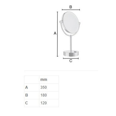 Smedbo Outline Vergrotingsspiegel met LED verlichting, dual light Chroom