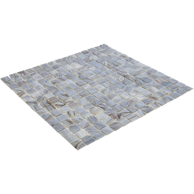 The Mosaic Factory Amsterdam mozaïektegel - 32.2x32.2cm - wand en vloertegel - Vierkant - Glas Medium Grey glans