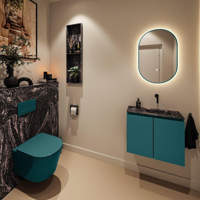 MONDIAZ TURE-DLUX 60cm toiletmeubel Smag. EDEN wastafel Lava positie rechts. Zonder kraangat.
