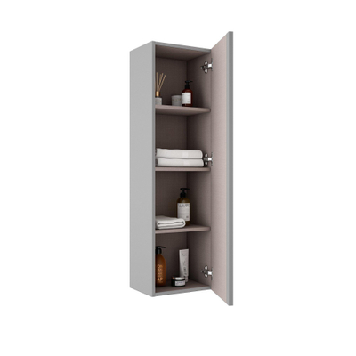 FugaFlow Eccelente Arredo Hoge Kast - 120x34.5x27.5cm - 1 deur - mat greige (grijs) - MDF