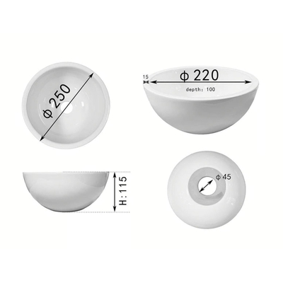 Differnz Ruz Waskom Dia 25X11.5Cm Keramiek wit