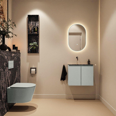 MONDIAZ TURE-DLUX 60cm toiletmeubel Greey. EDEN wastafel Lava positie links. Zonder kraangat.