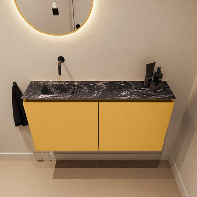 MONDIAZ TURE-DLUX 100cm toiletmeubel Ocher. EDEN wastafel Lava positie links. Zonder kraangat.