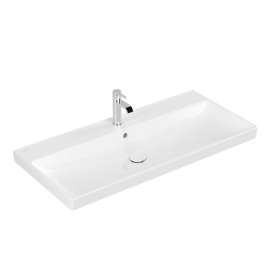 Villeroy & Boch Avento meubelwastafel 100x47cm 1 kraangat met overloop wit