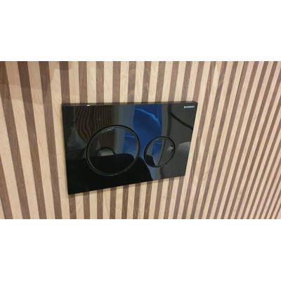 Geberit Sigma20 bedieningsplaat - 2-toets spoeling - ronde knoppen - zwart/matzwart/zwart