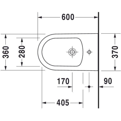 Duravit Starck Me staand bidet 37x60cm met kraangat met overloop mat wit