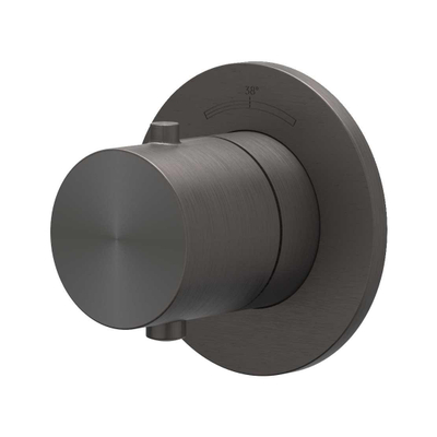 IVY Concord Afbouwdeel - doorstroom inbouwstopkraan - symmetry - rond rozet - RVS316 - geborsteld carbon black PVD