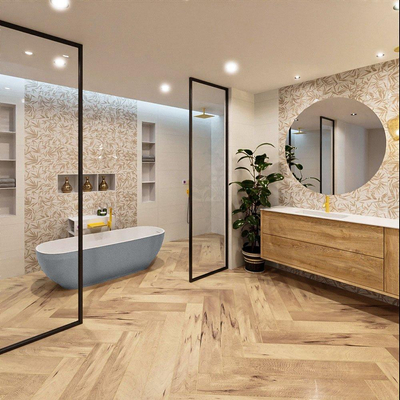 MONDIAZ ROCK Vrijstaand bad - 170x70cm - kleur Plata / Talc