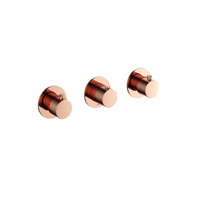 Hotbath Cobber afbouwdeel inbouw douche thermostaat met 2 stopkranen horizontale plaatsing roze goud