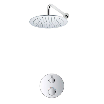 GROHE Grohtherm Regendoucheset Inbouw- - hoofddouche 25 cm - 1 functie- wandarm 35cm - chroom