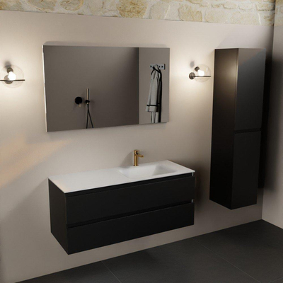 Mondiaz Aivy badmeubelset - 120x45x50cm - 1 kraangat - 1 wasbak talc Solid surface - Rechts - 2 lades - Met spiegel - MDF Urban