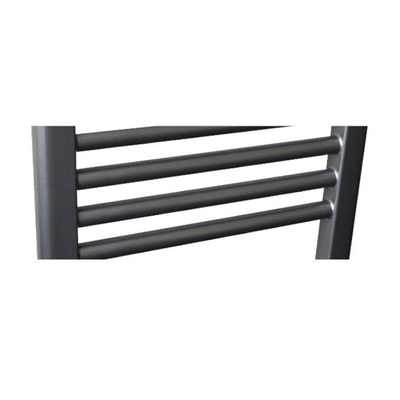 Sanicare electrische design radiator 111,8 x 60 cm. Gun metal met thermostaat zwart (linksonder)