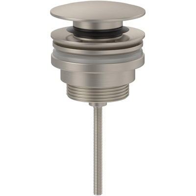 Villeroy & Boch Universal afvoerplug - push to open - Rond - matt brushed nickel (RVS)