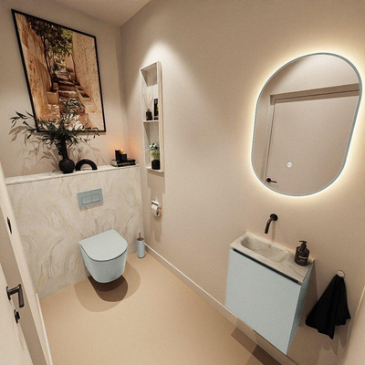MONDIAZ TURE-DLUX 40cm toiletmeubel Greey. EDEN wastafel Ostra positie links. Zonder kraangat.