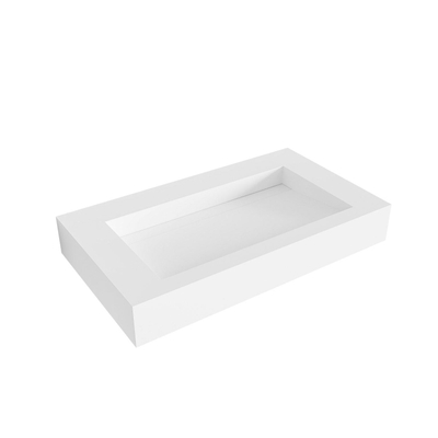 Mondiaz AVON Vrijhangende wastafel - 80cm - wasbak midden - rand 12cm - Solid surface Talc