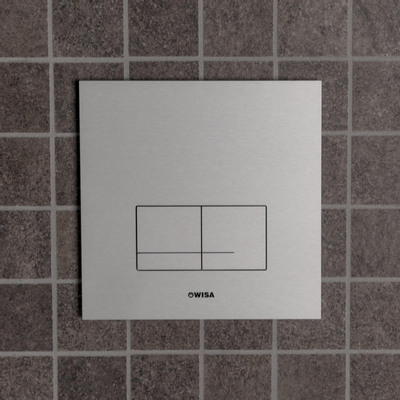 Wisa Delos bedieningsplaat aluminium mechanisch 16x16cm met dualflush voor XS WC element naturel