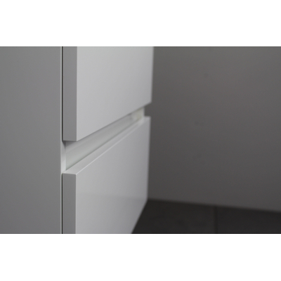 Basic Line Bella Badkamermeubelset - 120x55x46cm - 2 wasbakken - Acryl - Wit - 2 kraangaten - Spiegelkast zonder verlichting - Melamine Wit hoogglans