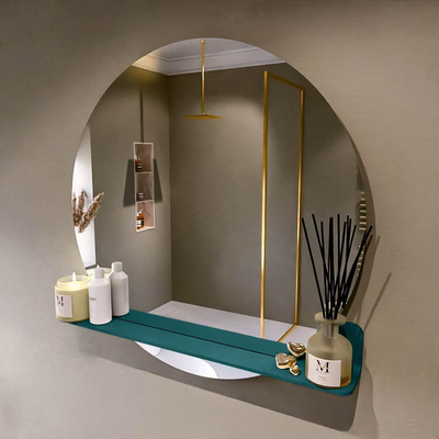 Mondiaz SPOT Badkamerspiegel - rond 90cm - spiegelplanchet - kleur Smag