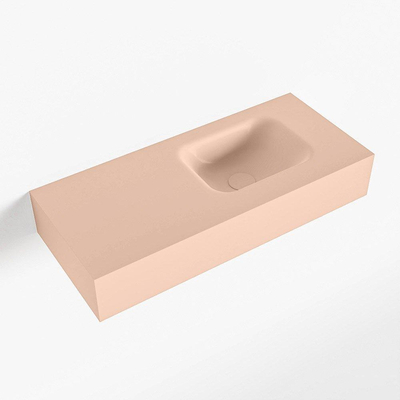 Mondiaz LEX Fontein - 70x30x12cm - wasbak Rechts - zonder kraangaten - solid surface - Rosee