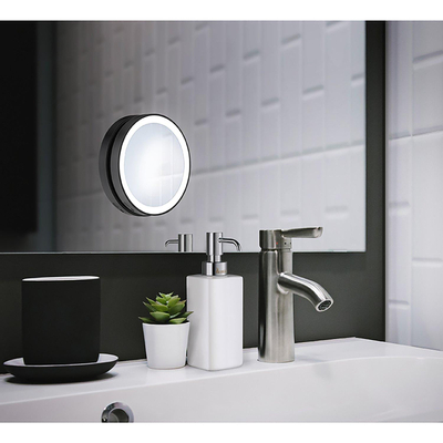 Smedbo Outline Lite Cosmeticaspiegel - 12x12cm - abs Mat Zwart