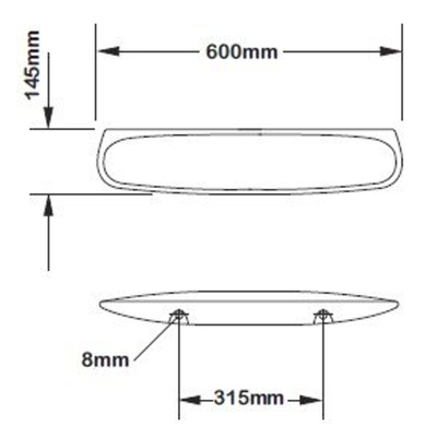 Duravit Duraplus Planchet 60x14.5cm keramisch wit