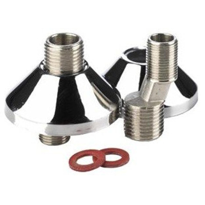 S koppeling met rozet per paar 3/4x3/8 chroom